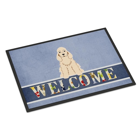 Carolines Treasures 18 x 27 in. Cocker Spaniel Buff Welcome Indoor or Outdoor Mat BB5675MAT